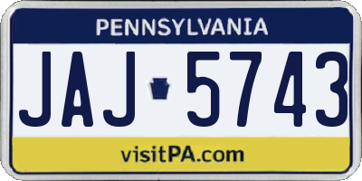 PA license plate JAJ5743