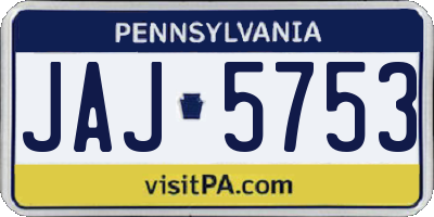 PA license plate JAJ5753