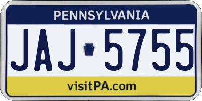 PA license plate JAJ5755