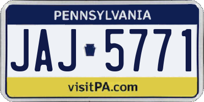 PA license plate JAJ5771