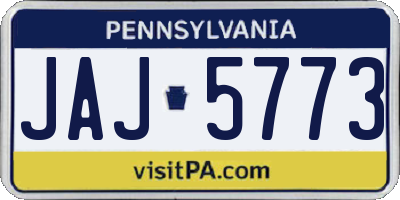 PA license plate JAJ5773