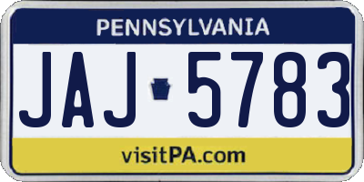 PA license plate JAJ5783
