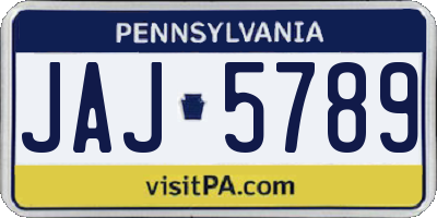 PA license plate JAJ5789