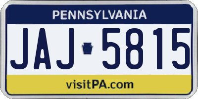 PA license plate JAJ5815