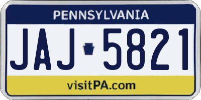 PA license plate JAJ5821