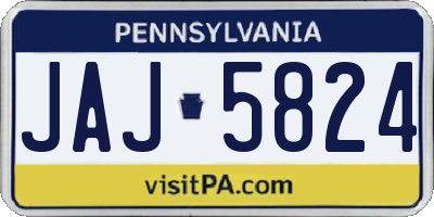 PA license plate JAJ5824
