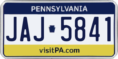 PA license plate JAJ5841