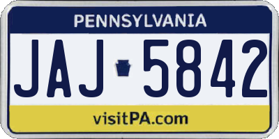PA license plate JAJ5842