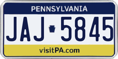 PA license plate JAJ5845