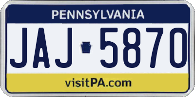 PA license plate JAJ5870