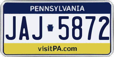 PA license plate JAJ5872