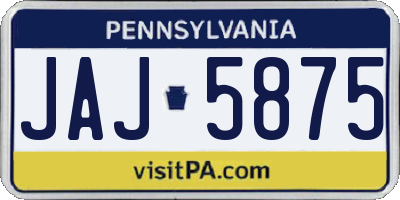 PA license plate JAJ5875