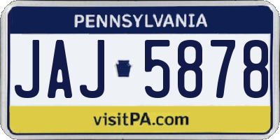 PA license plate JAJ5878