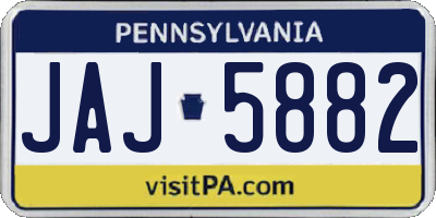 PA license plate JAJ5882