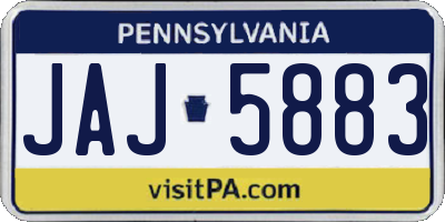 PA license plate JAJ5883
