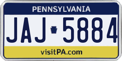 PA license plate JAJ5884