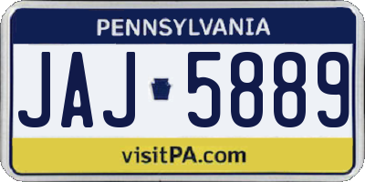 PA license plate JAJ5889