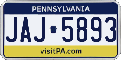 PA license plate JAJ5893