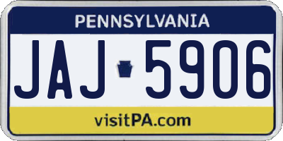 PA license plate JAJ5906