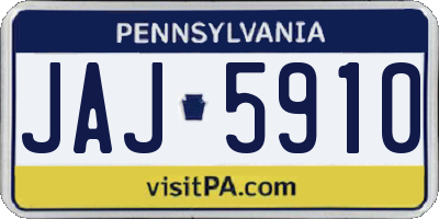 PA license plate JAJ5910
