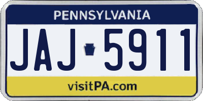 PA license plate JAJ5911