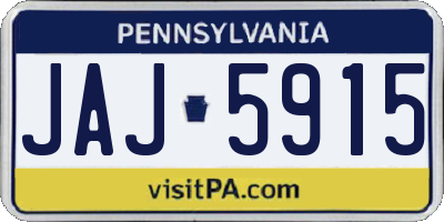 PA license plate JAJ5915