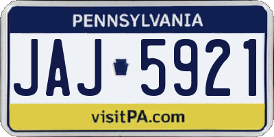 PA license plate JAJ5921