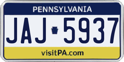 PA license plate JAJ5937