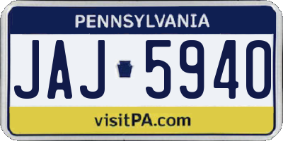 PA license plate JAJ5940