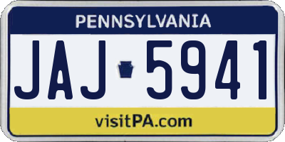 PA license plate JAJ5941