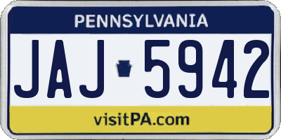 PA license plate JAJ5942