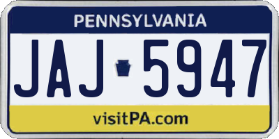 PA license plate JAJ5947