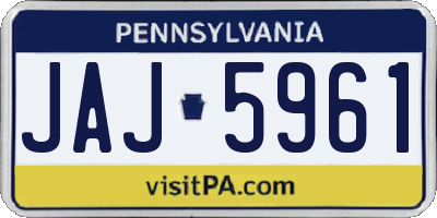 PA license plate JAJ5961