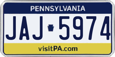 PA license plate JAJ5974