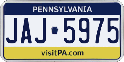 PA license plate JAJ5975