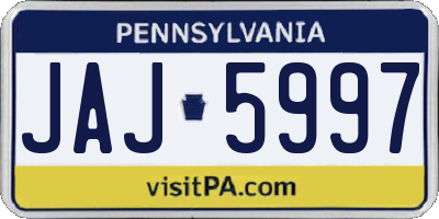 PA license plate JAJ5997