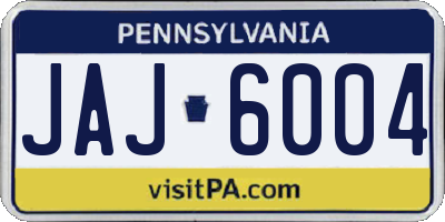 PA license plate JAJ6004