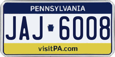 PA license plate JAJ6008