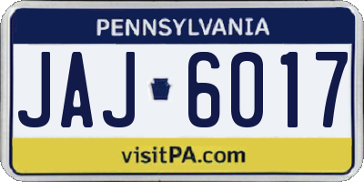 PA license plate JAJ6017