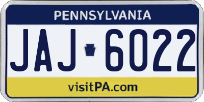 PA license plate JAJ6022