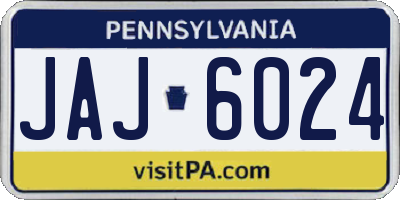 PA license plate JAJ6024