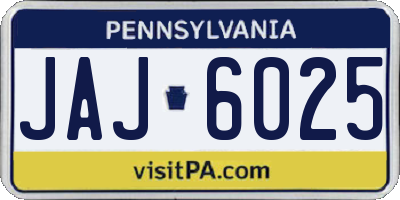 PA license plate JAJ6025