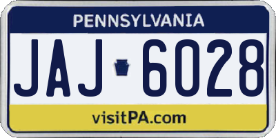 PA license plate JAJ6028