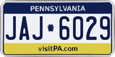 PA license plate JAJ6029