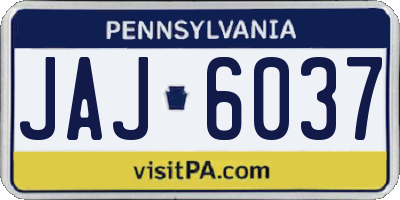 PA license plate JAJ6037