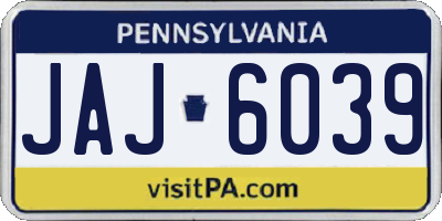 PA license plate JAJ6039