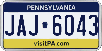 PA license plate JAJ6043