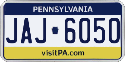 PA license plate JAJ6050