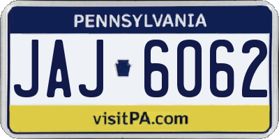 PA license plate JAJ6062