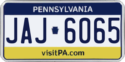 PA license plate JAJ6065